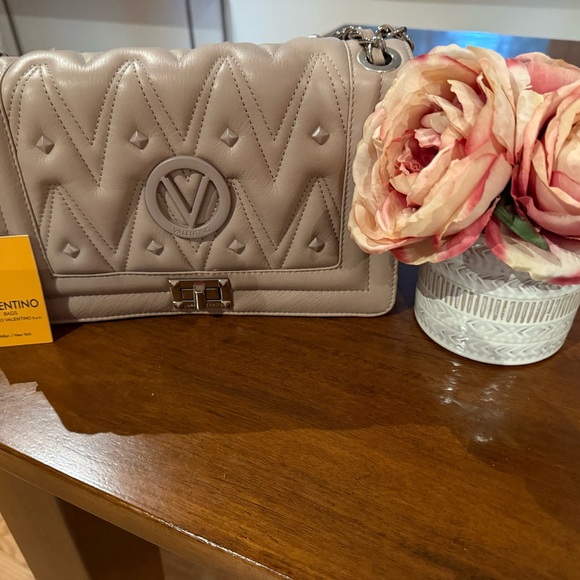 Valentino Tan Quilted Crossbody Bag